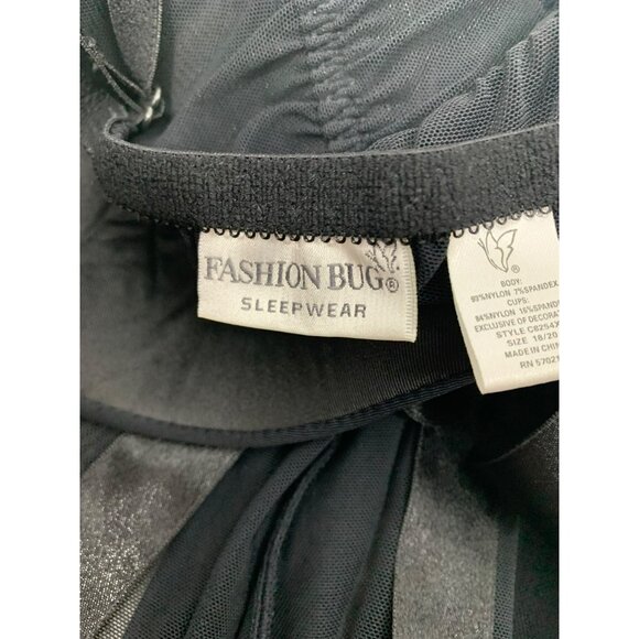 VTG Y2K Sheer Babydoll Lingerie Rhinestone Bow Tie Front Size 18/20 Fashion Bug - Picture 2 of 6